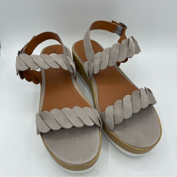 LUCKY BRAND VELLENORA PLATFORM SUEDE /leather SANDALS WOMENS SIZE 8.5 Buckle - Picture 2 of 6